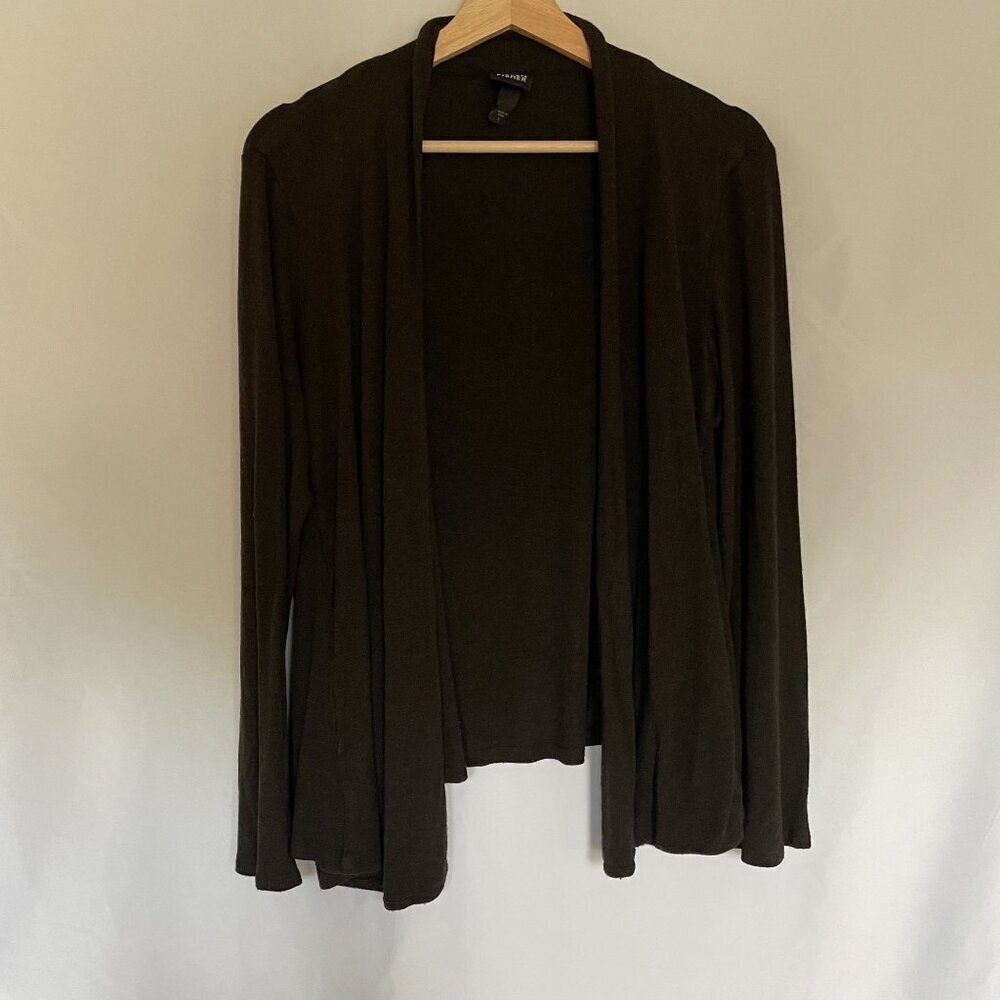 Eileen Fisher Womens Open Front Cardigan Sweater Large Brown Viscose size large